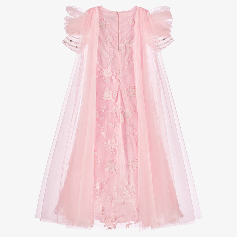 Marchesa Kids Couture-Girls Blush Lace Tulle Gown | Childrensalon Outlet