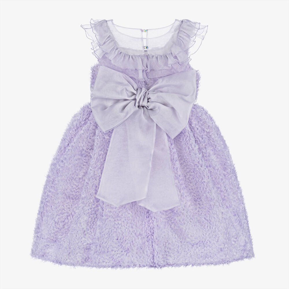 مارشيزا كيدز كوتور-فستان أورغانزا تول وحرير لون بنفسجي | Childrensalon Outlet