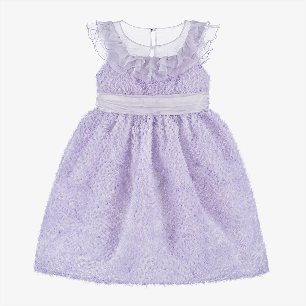 Marchesa Kids Couture-Girls Lilac Purple Tulle & Silk Organza Dress | Childrensalon Outlet