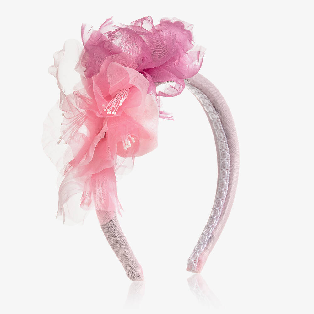 Marchesa Kids Couture - Розовый ободок с цветами | Childrensalon