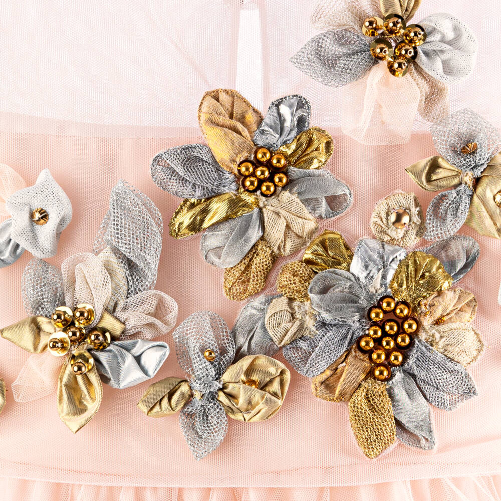 Marchesa Kids Couture-Girls Pink Floral Tulle Dress | Childrensalon Outlet