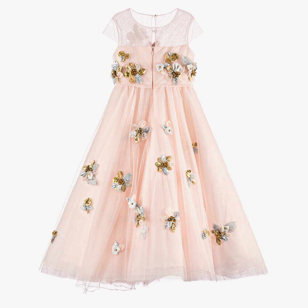 Marchesa Kids Couture-Girls Pink Floral Tulle Dress | Childrensalon Outlet