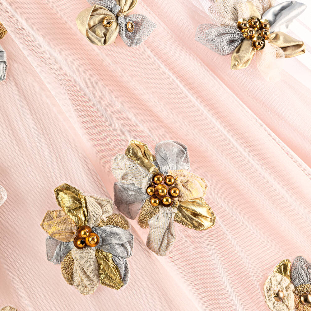 Marchesa Kids Couture-Girls Pink Floral Tulle Dress | Childrensalon Outlet