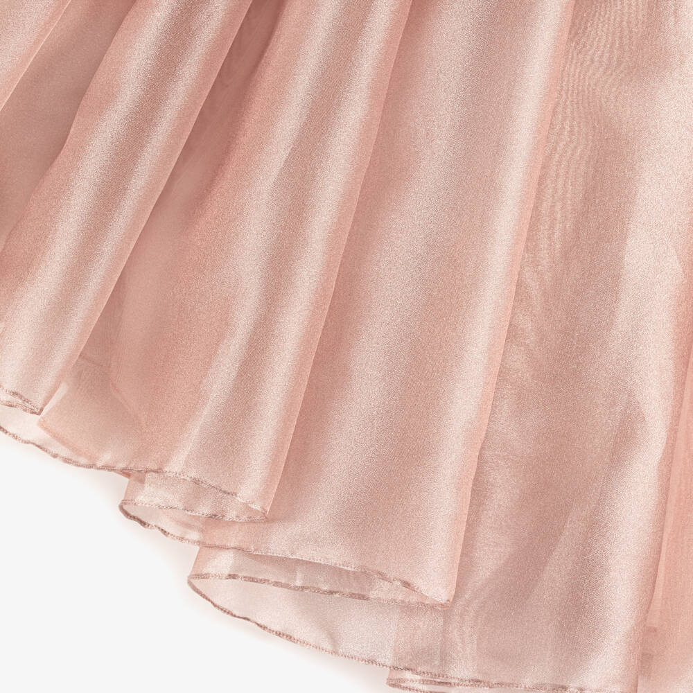 Marchesa Kids Couture-Girls Pink Organza Dress with Jewelled Bow | Childrensalon Outlet