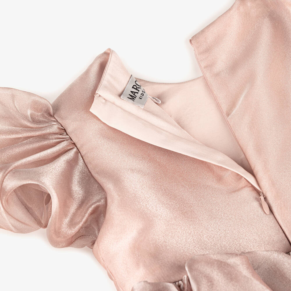 Marchesa Kids Couture-Girls Pink Organza Dress with Jewelled Bow | Childrensalon Outlet