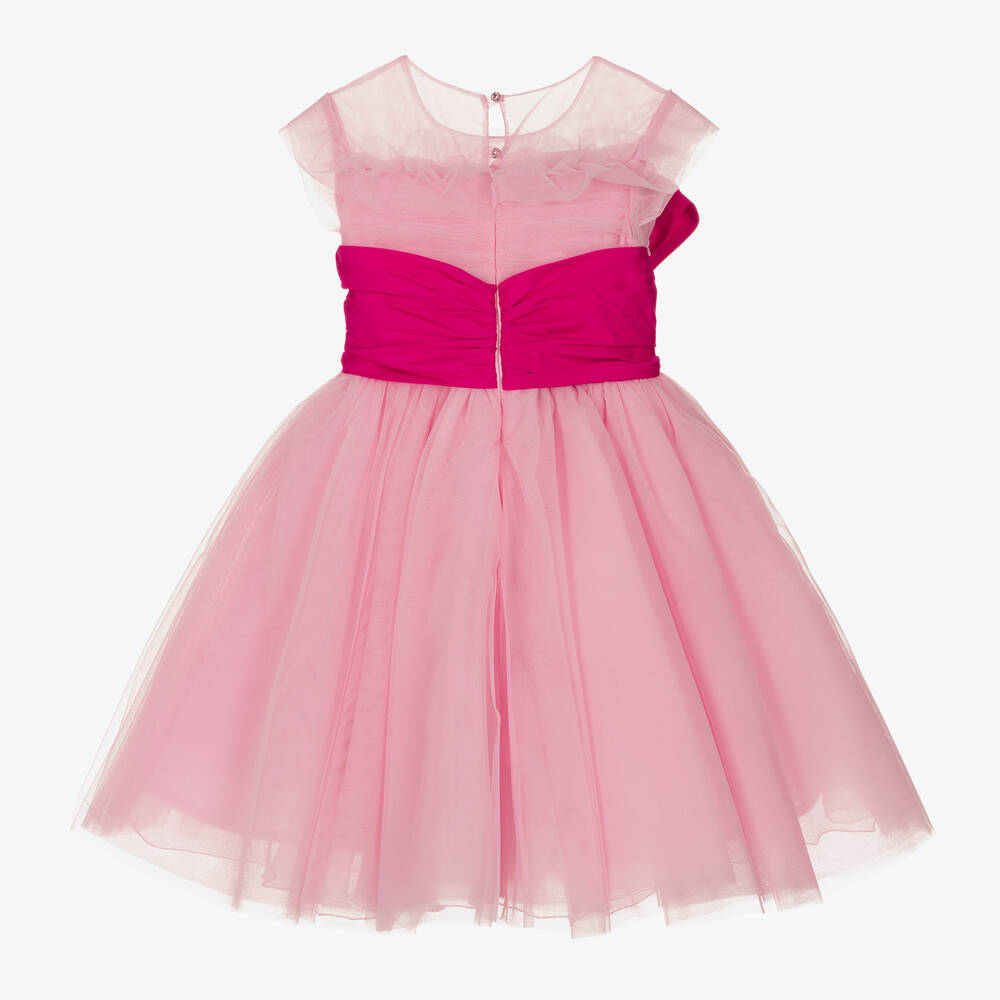 Marchesa Kids Couture-Girls Pink Tulle Bow Dress | Childrensalon Outlet