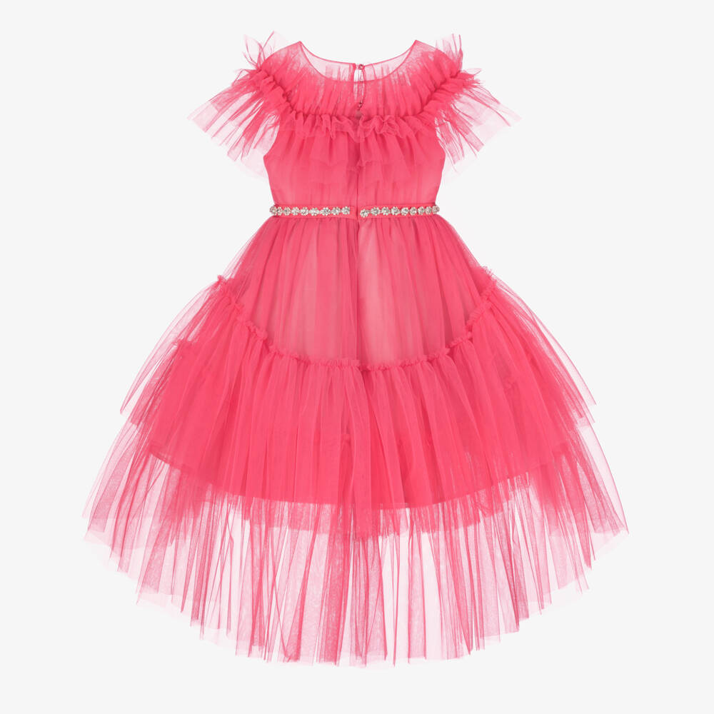 Marchesa Kids Couture-Girls Rosy Tulle Layered Gown | Childrensalon Outlet