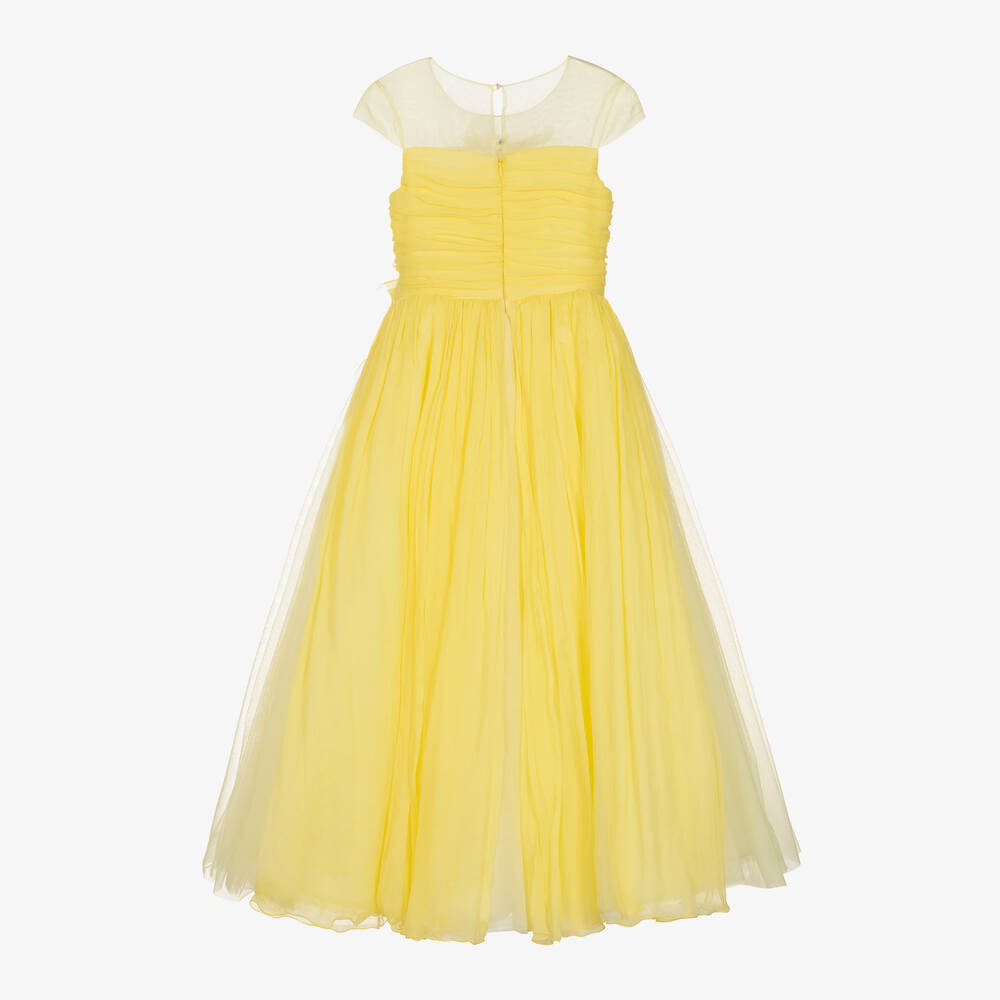 Marchesa Kids Couture-Girls Yellow Silk Dress | Childrensalon Outlet