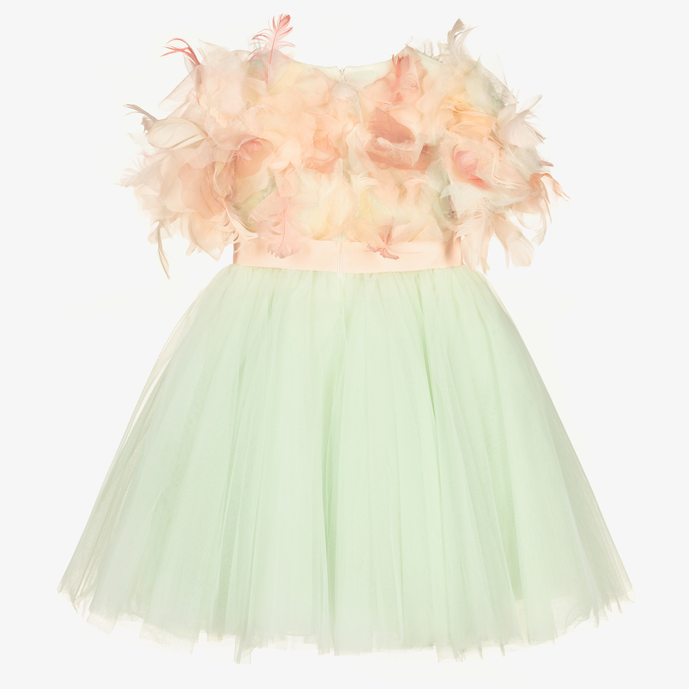 مارشيزا كيدز كوتور-فستان تول لون أخضر وزهري | Childrensalon Outlet