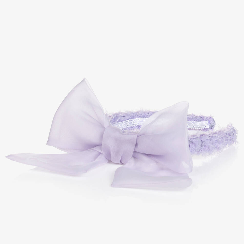 Marchesa Kids Couture-Lilac Purple Tulle & Silk Organza Hairband | Childrensalon Outlet