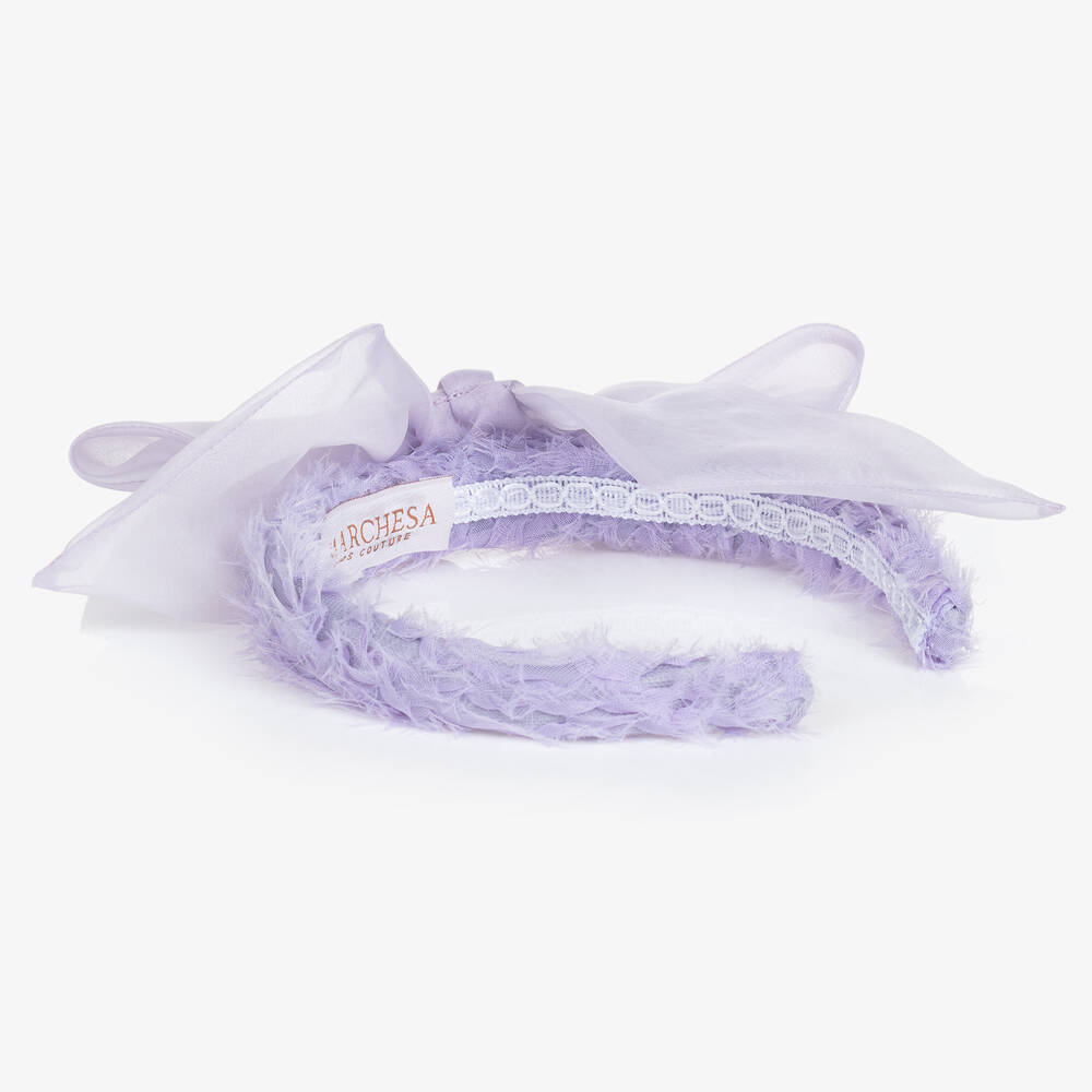 Marchesa Kids Couture-Lilac Purple Tulle & Silk Organza Hairband | Childrensalon Outlet