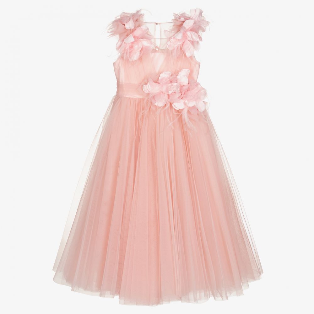 Marchesa Kids Couture - Розовое платье из тюля и органзы  | Childrensalon