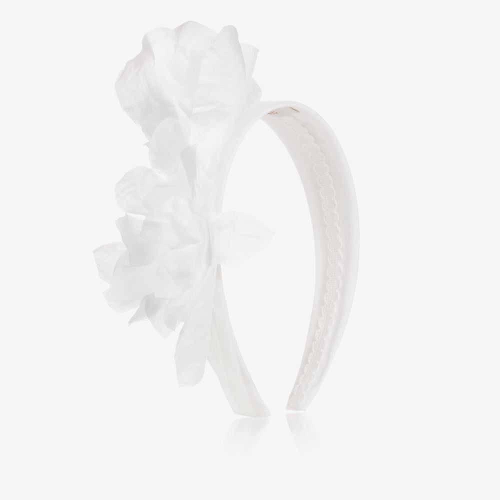 Marchesa Kids Couture - White Taffeta Floral Hairband | Childrensalon