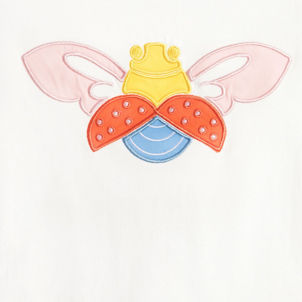 Margherita Kids-Girls White Bee T-Shirt  | Childrensalon Outlet