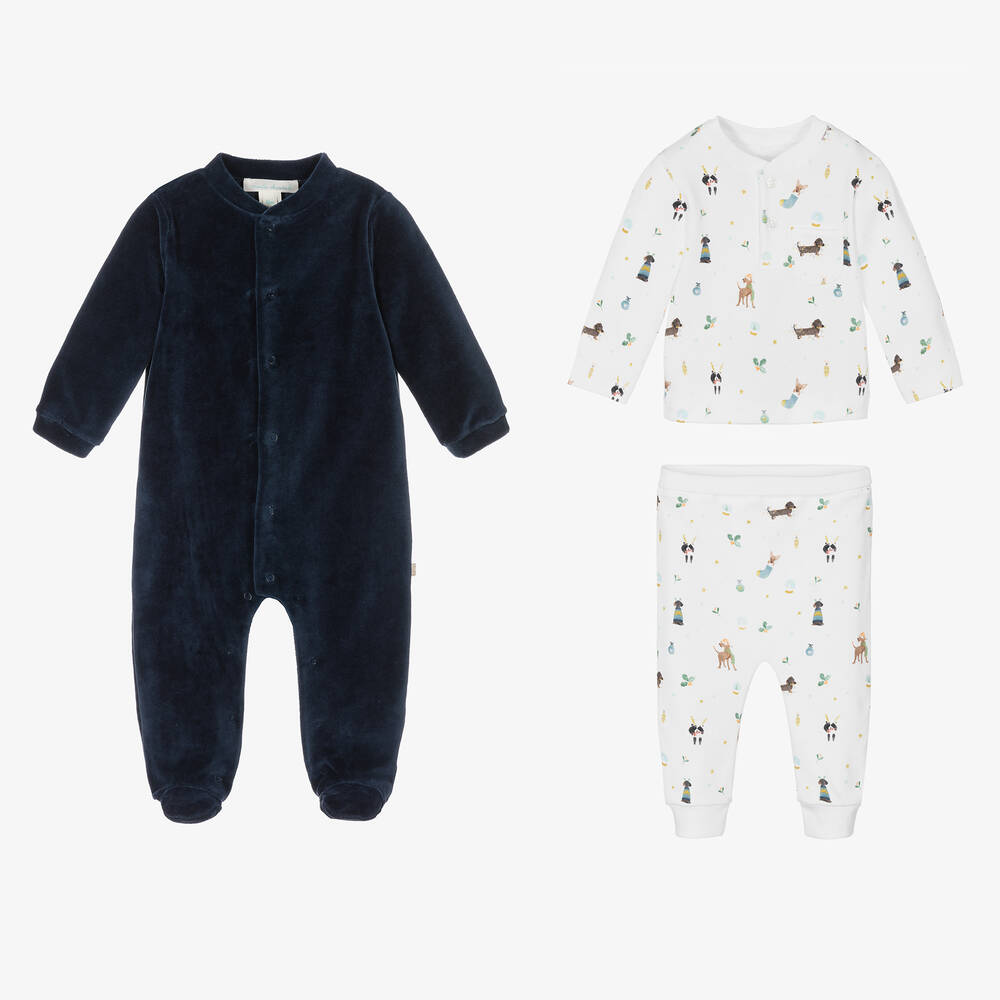 Marie-Chantal - Blue Babysuit & Outfit Gift Set | Childrensalon