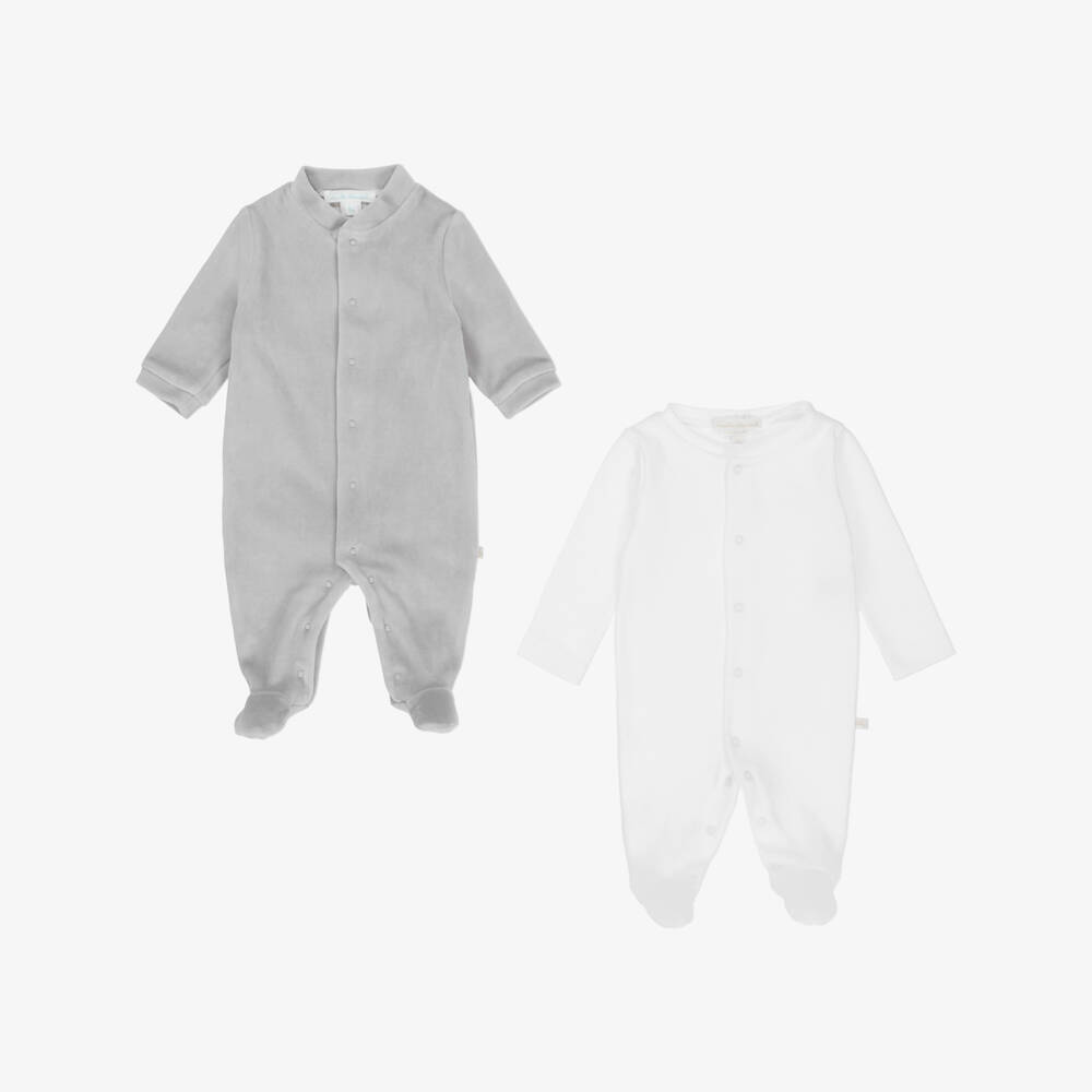 Marie-Chantal-Boys Angel Wing Grey Sleepsuit Set | Childrensalon Outlet