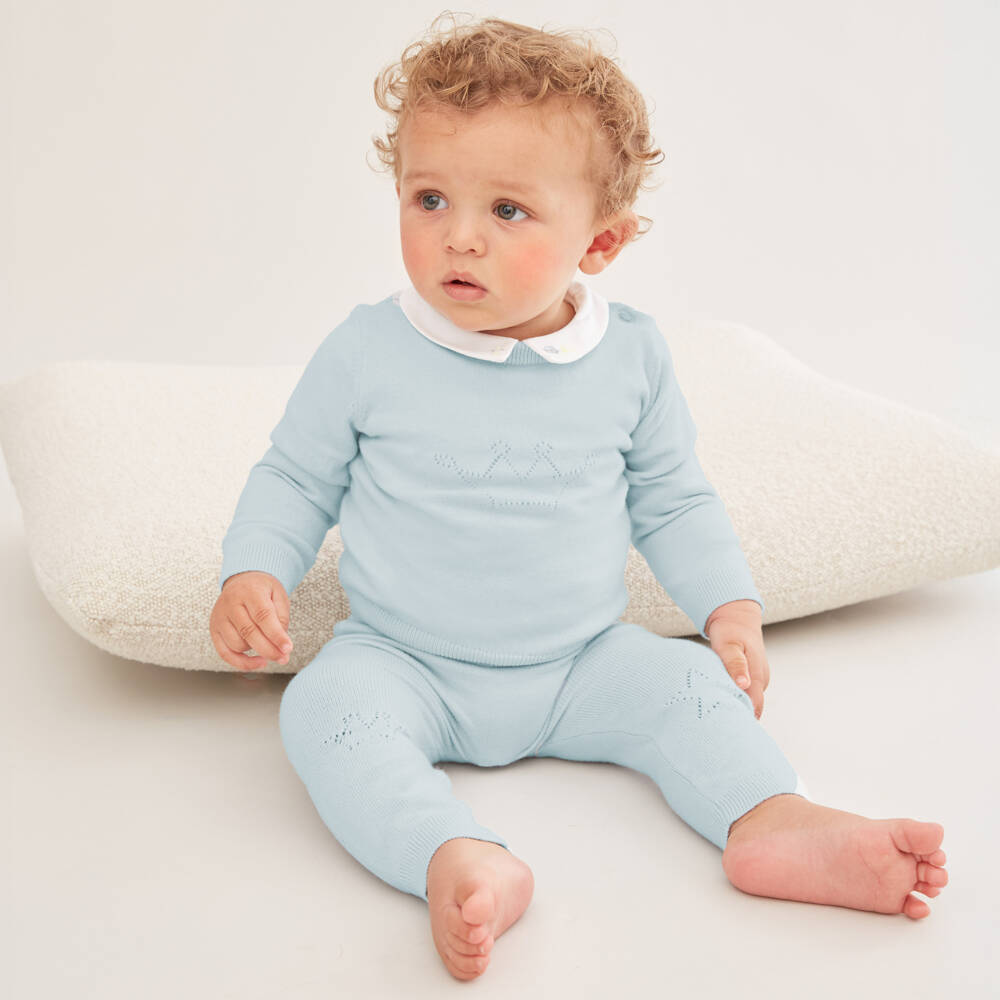 Marie-Chantal-Boys Blue Cozy Knit Ensemble | Childrensalon Outlet