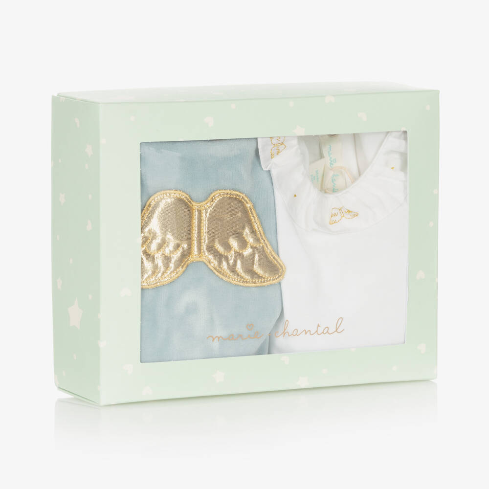 Marie-Chantal-Комплект из велюра синие крылья для мальчиков | Childrensalon Outlet