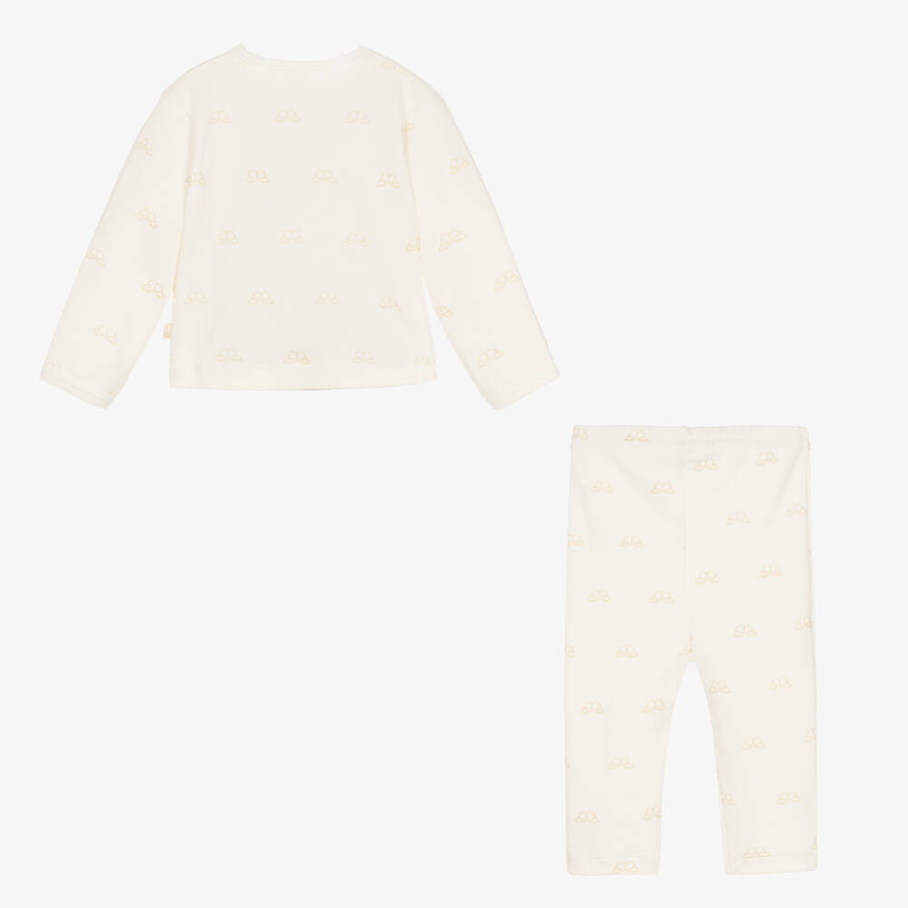 Marie-Chantal-Boys Ivory Angel Wing Babygrow Set | Childrensalon Outlet