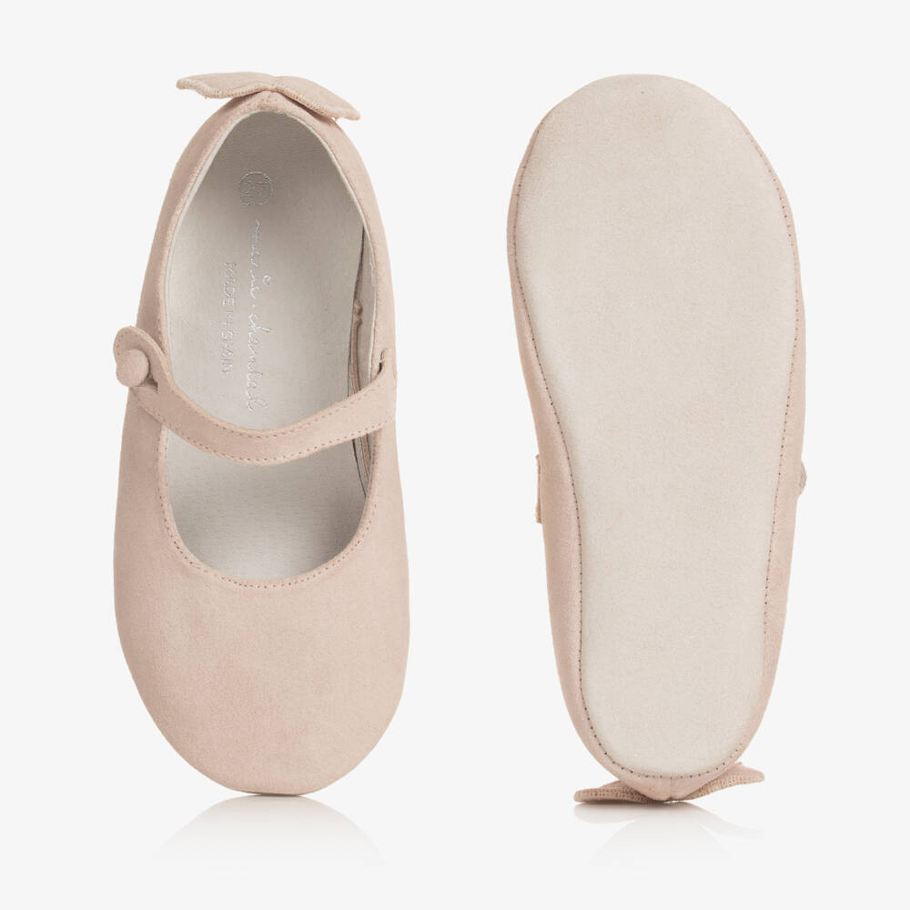 Marie-Chantal-حذاء ماري جين من الجلد الوردي للبنات | Childrensalon Outlet