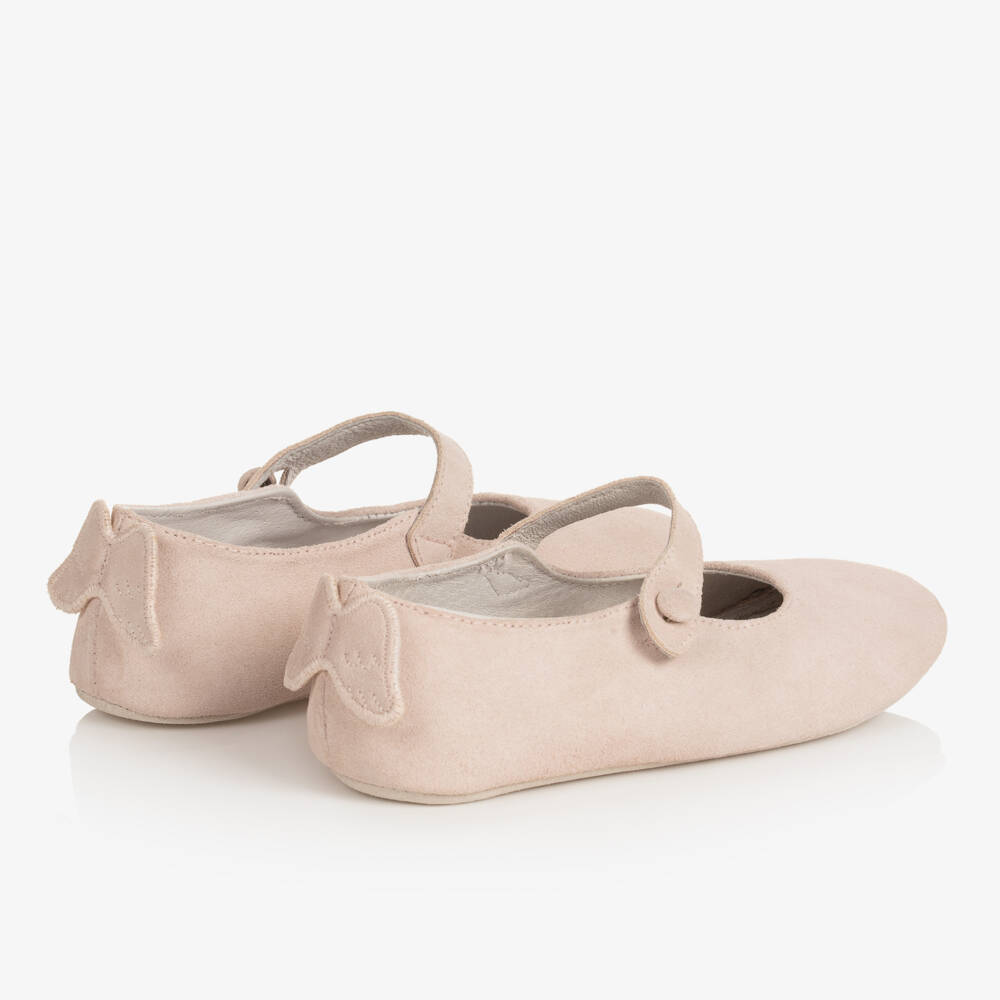 Marie-Chantal-Girls Pink Suede Mary Janes | Childrensalon Outlet