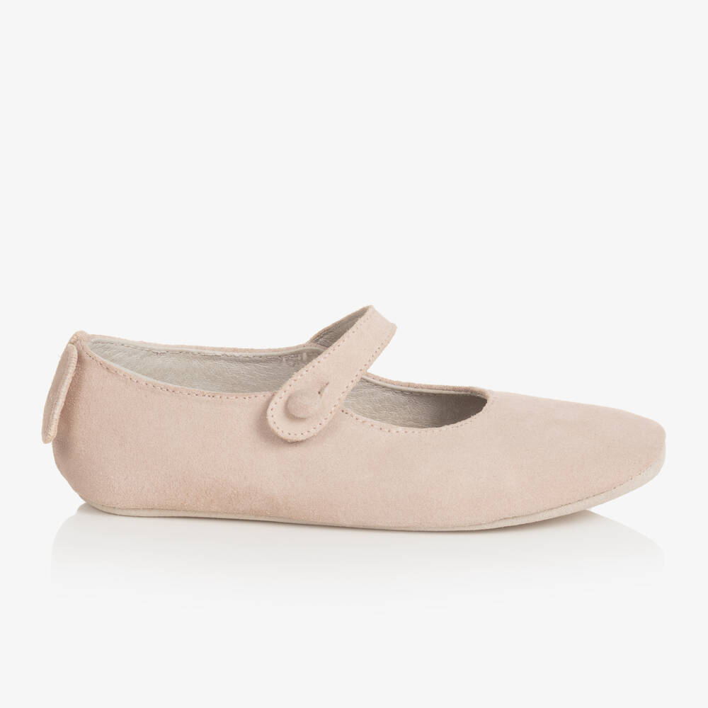 Marie-Chantal-Girls Pink Suede Mary Janes | Childrensalon Outlet