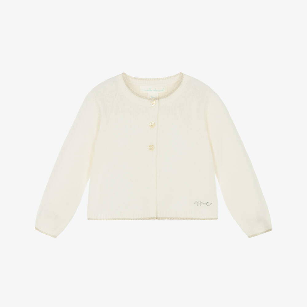 Marie-Chantal-Ivory Angel Wings Cashmere Cardigan | Childrensalon Outlet
