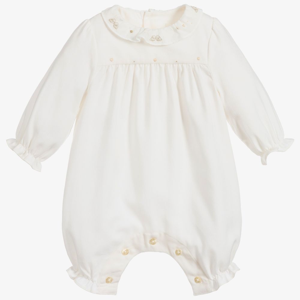 Marie-Chantal - Ivory Cotton Baby Shortie | Childrensalon