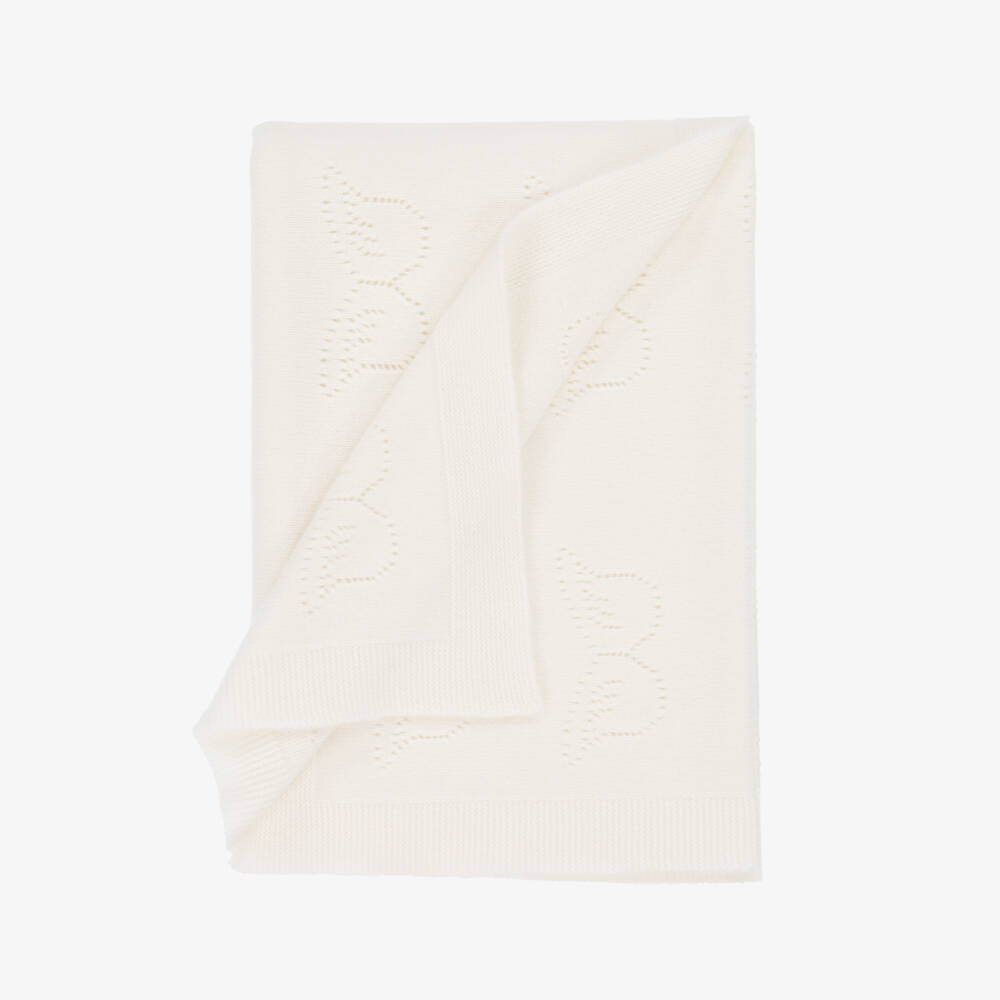 Marie-Chantal-Ivory Pure Cashmere Blanket (82cm) | Childrensalon Outlet