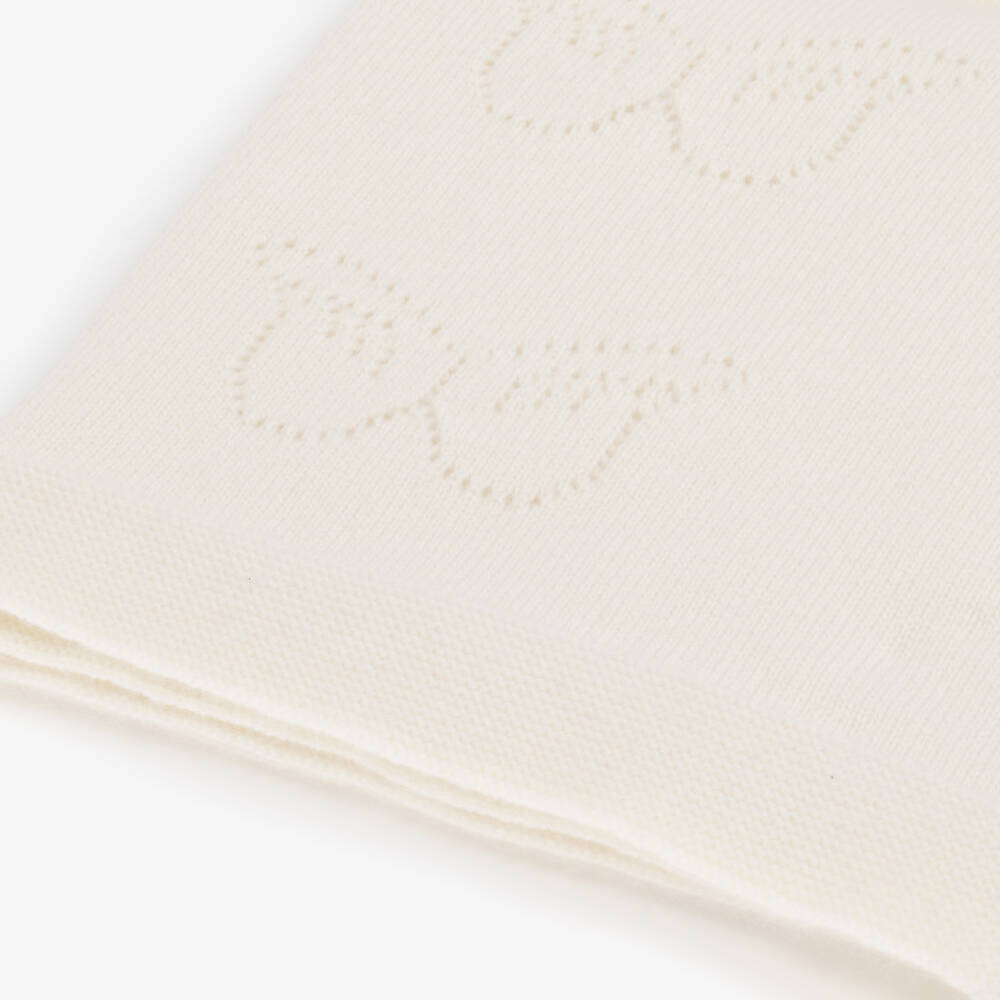 Marie-Chantal-Ivory Pure Cashmere Blanket (82cm) | Childrensalon Outlet