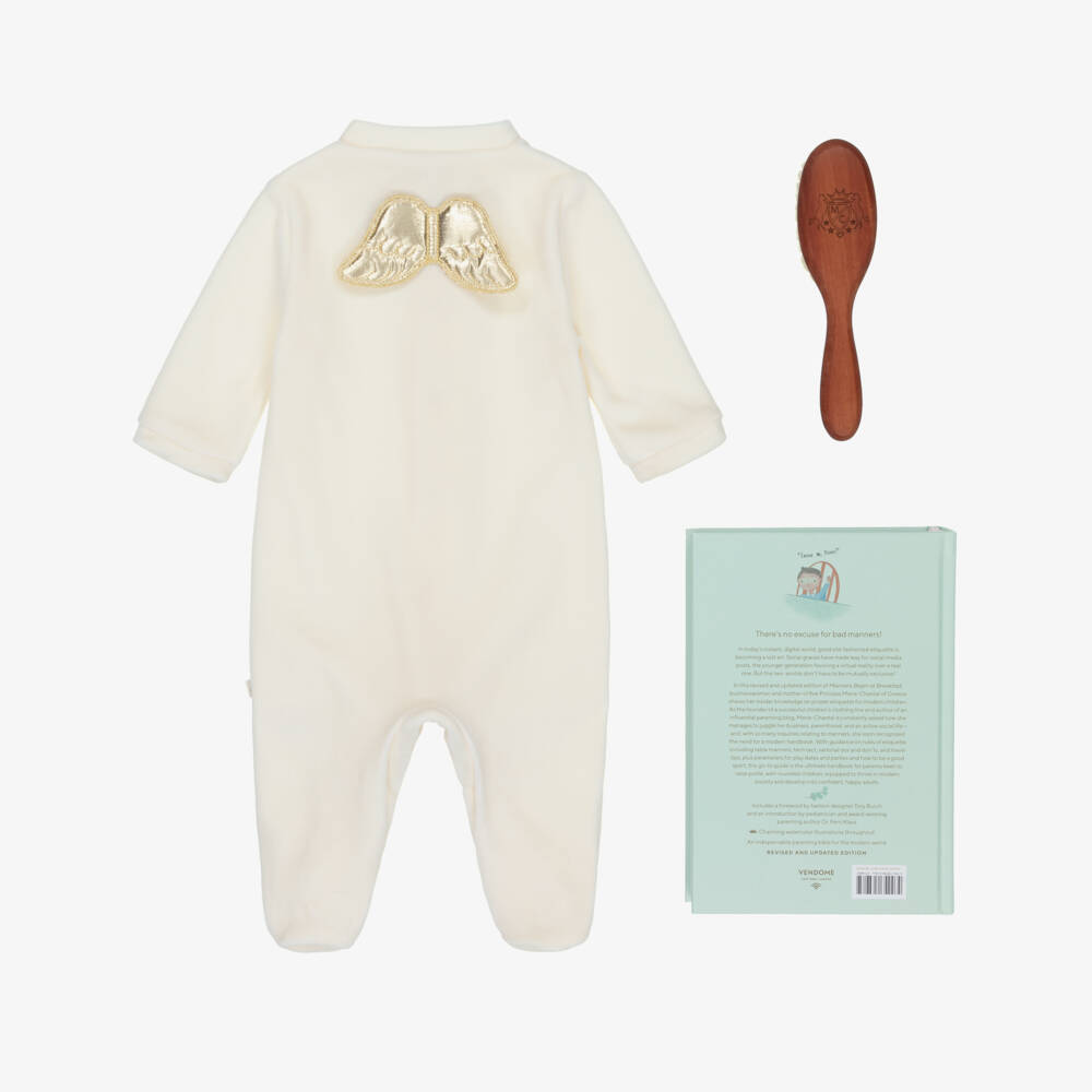 Marie-Chantal-Little Girls Ivory Babygrow Set | Childrensalon Outlet