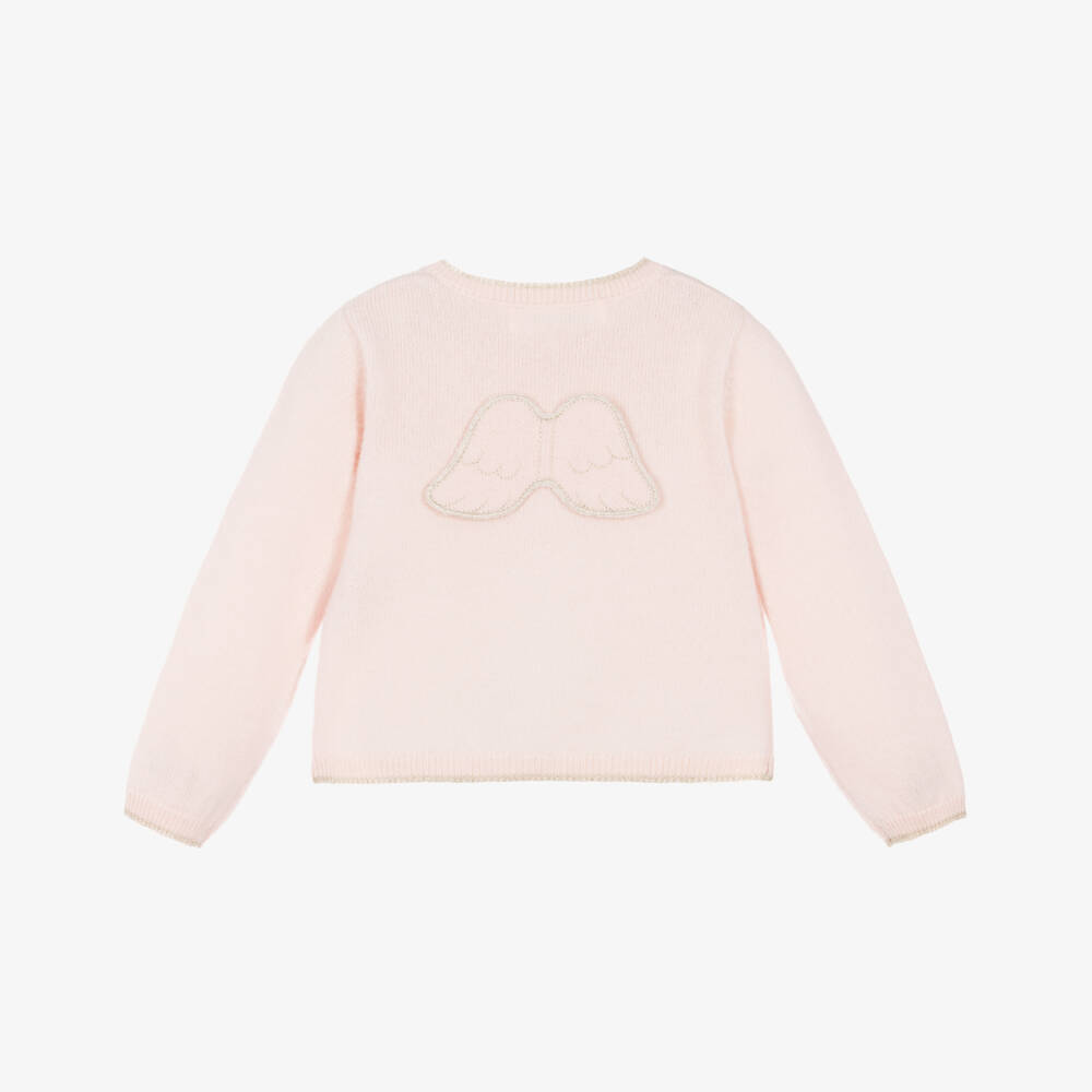 Marie-Chantal-Pink Angel Wing Cashmere Cardigan | Childrensalon Outlet