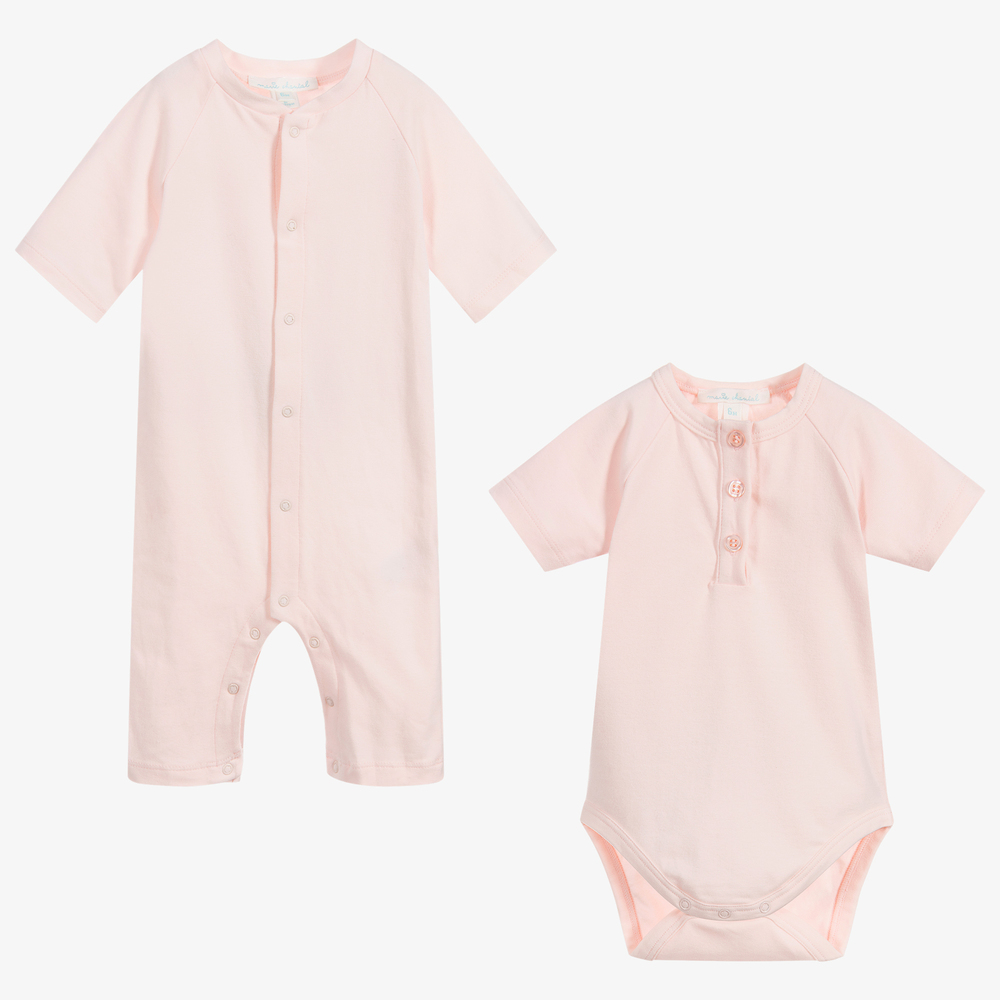 Marie-Chantal - Rosa Strampler & Body Set | Childrensalon