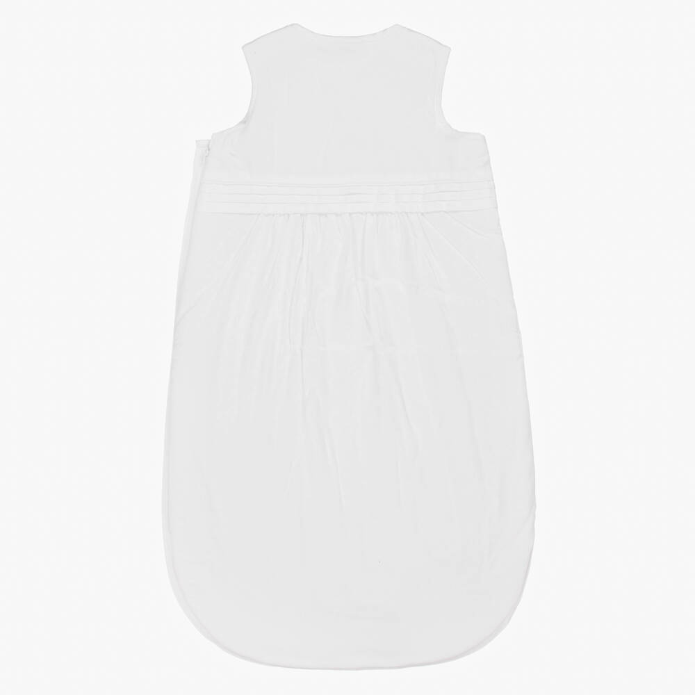 Marie-Chantal-White Cotton Sleep Sack | Childrensalon Outlet
