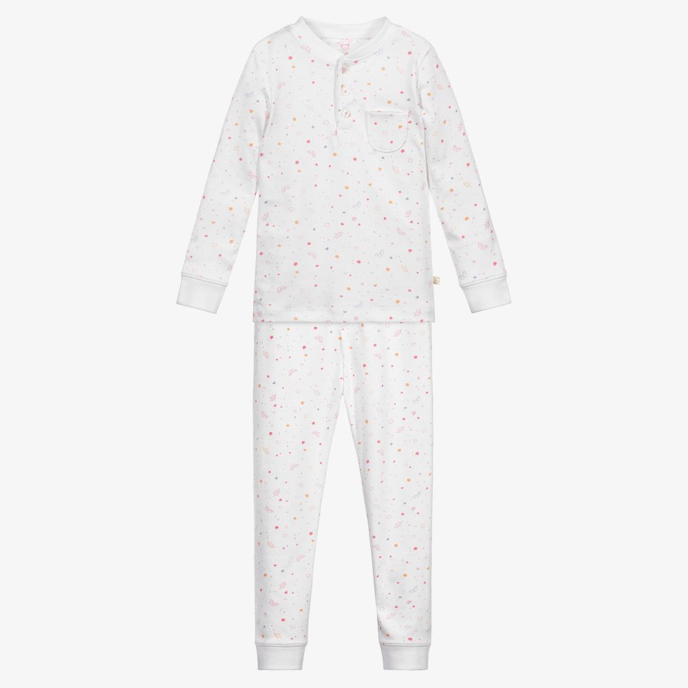Marie-Chantal-Длинная белая пижама из хлопка пима | Childrensalon Outlet