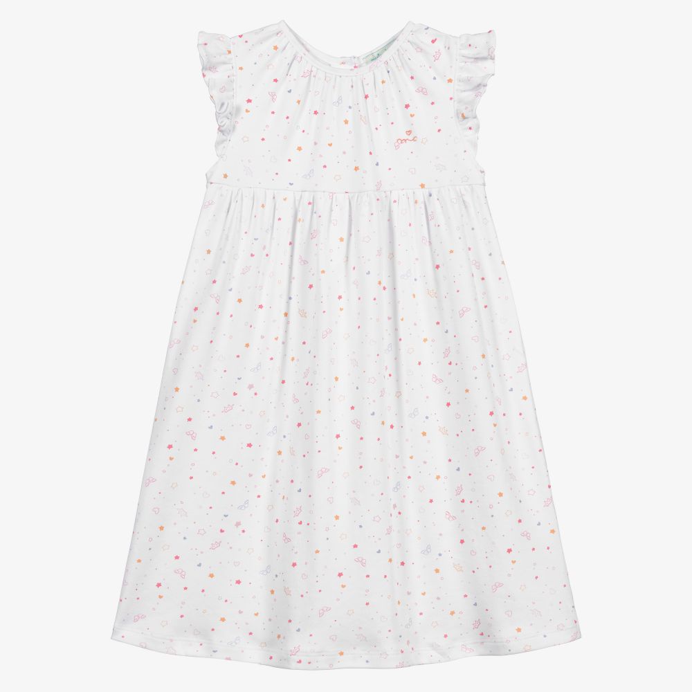 Marie-Chantal - White Pima Cotton Nightdress | Childrensalon