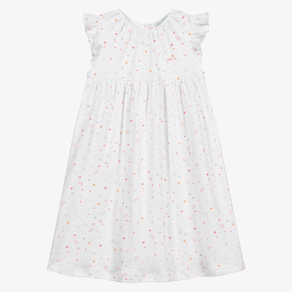 Marie-Chantal-Белая ночная рубашка из хлопка пима | Childrensalon Outlet