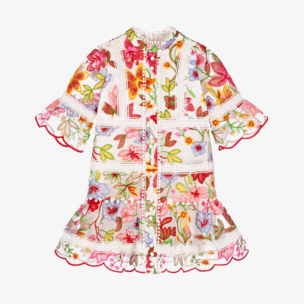 Marlo Kids-Girls Delicate Floral Lace Dress | Childrensalon Outlet