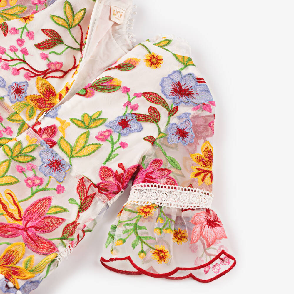 Marlo Kids-Girls Delicate Floral Lace Dress | Childrensalon Outlet