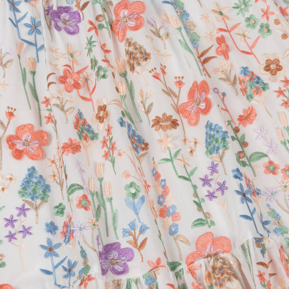 Marlo Kids-Girls Elegant Floral Cotton Gown | Childrensalon Outlet