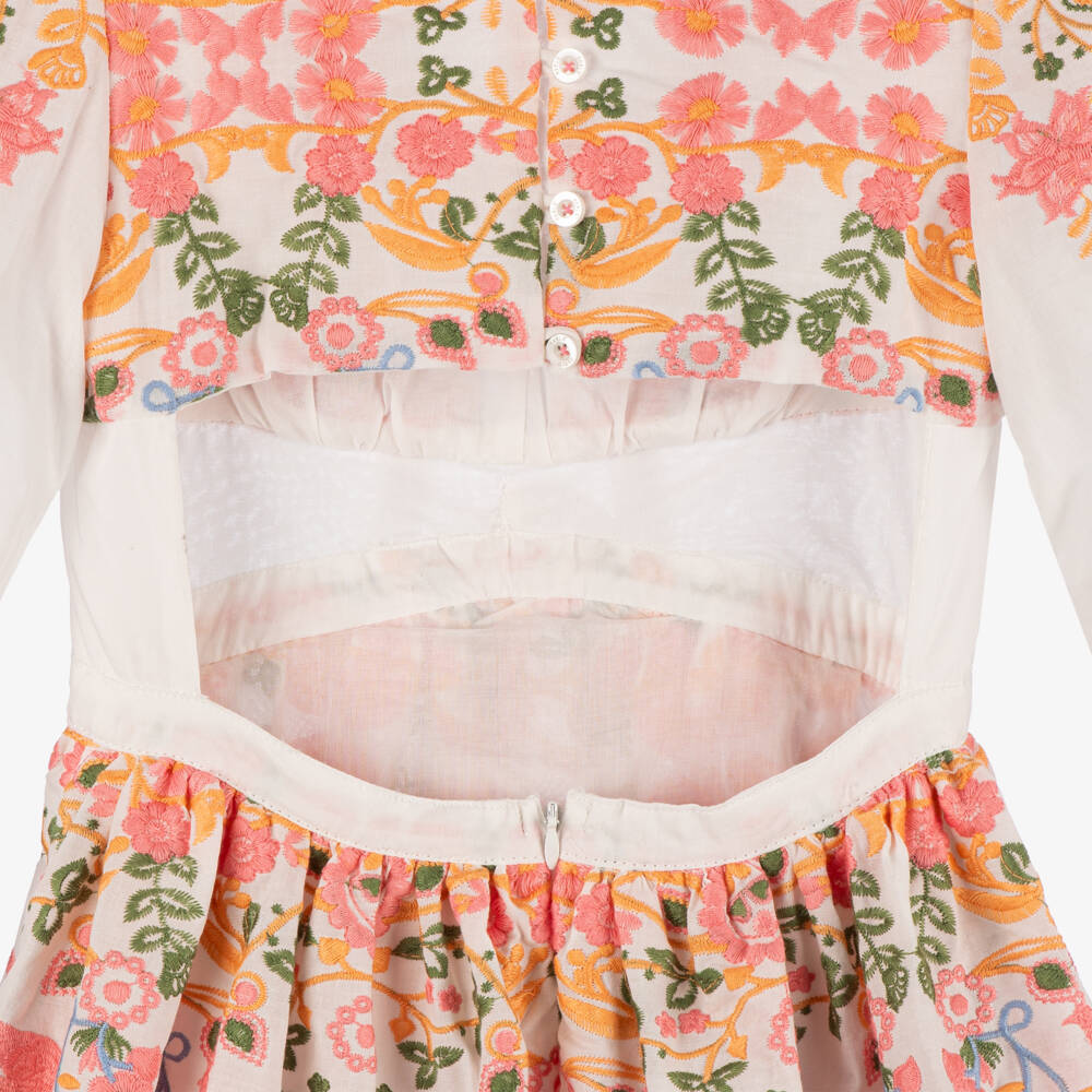 Marlo Kids-Girls Embroidered Floral Cotton Dress | Childrensalon Outlet