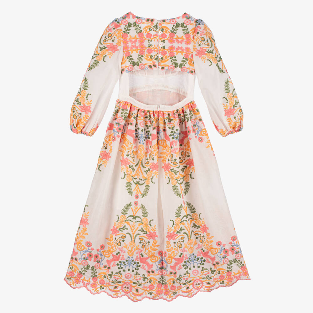 Marlo Kids-Girls Embroidered Floral Cotton Dress | Childrensalon Outlet