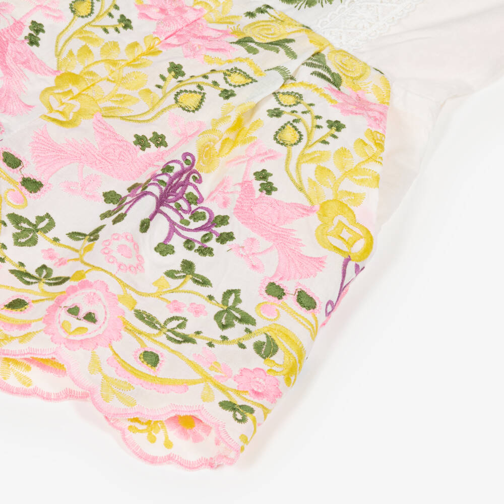 Marlo Kids-Girls Embroidered Floral Cotton Romper | Childrensalon Outlet