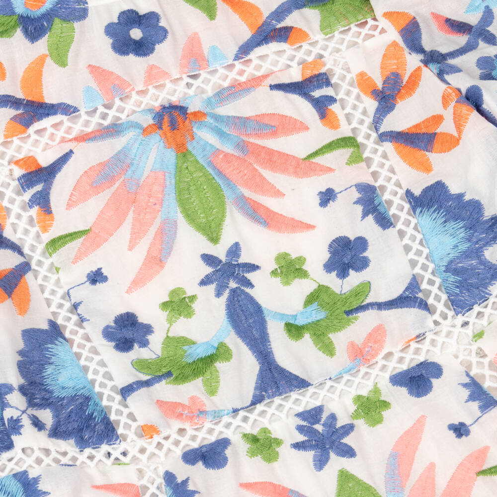 Marlo Kids-Girls Floral Blue Cotton Frock | Childrensalon Outlet