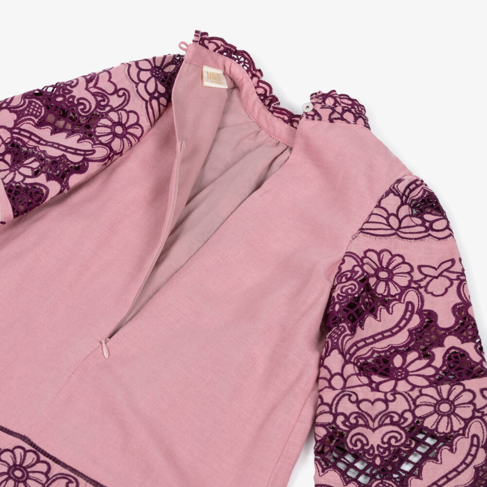 Marlo Kids-Girls Floral Embroidered Purple Dress | Childrensalon Outlet