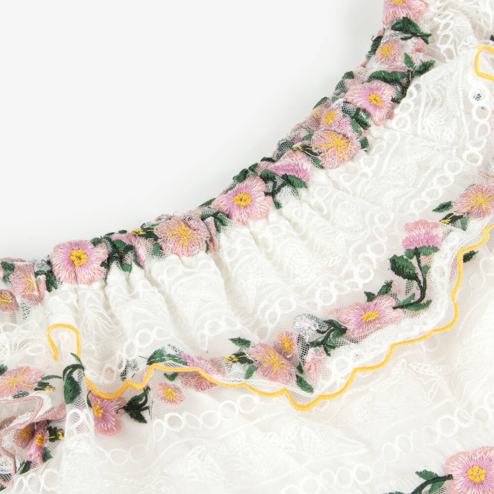 Marlo Kids-Girls Floral Lace Crop Blouse | Childrensalon Outlet