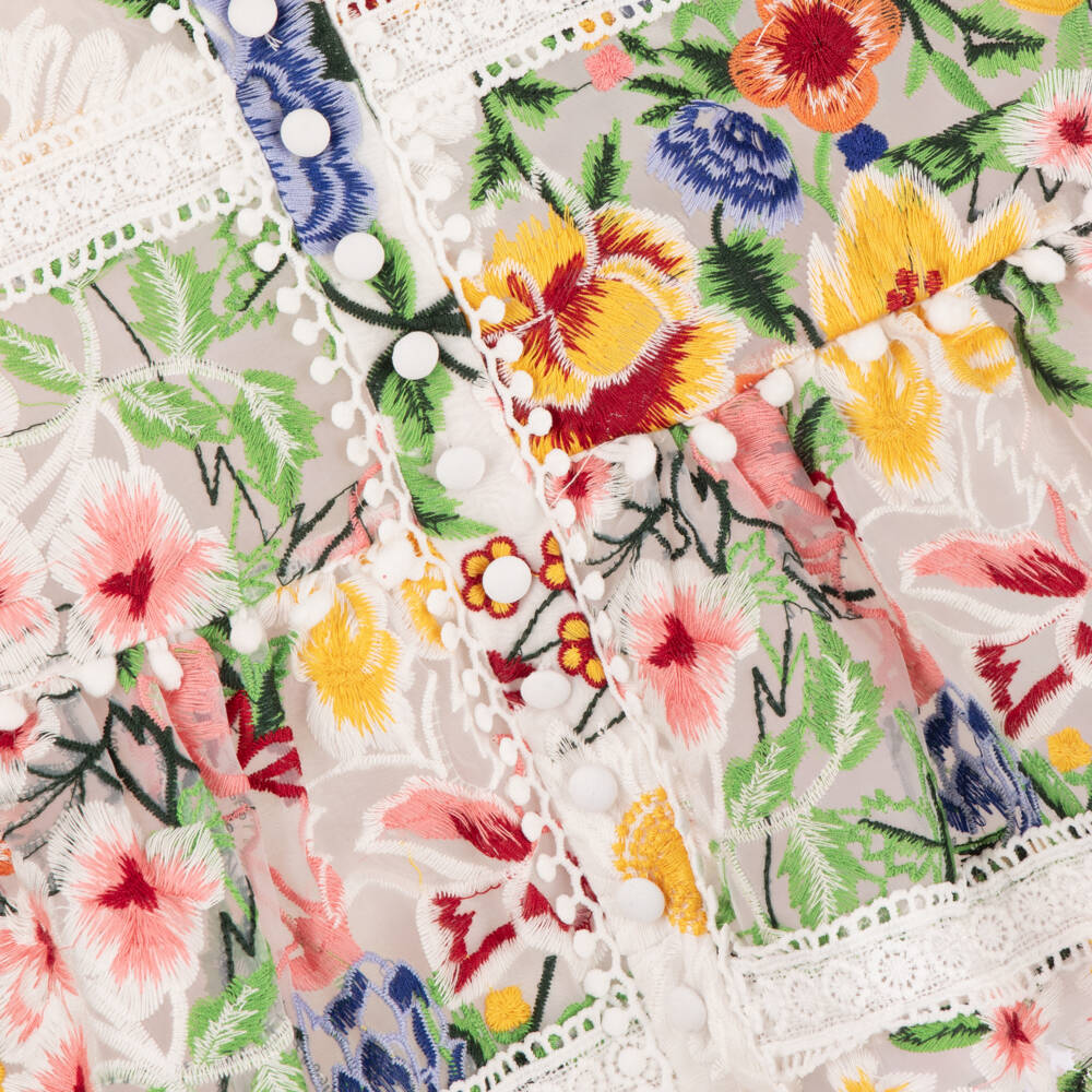 Marlo Kids-Girls Floral Organza Embroidered Dress | Childrensalon Outlet