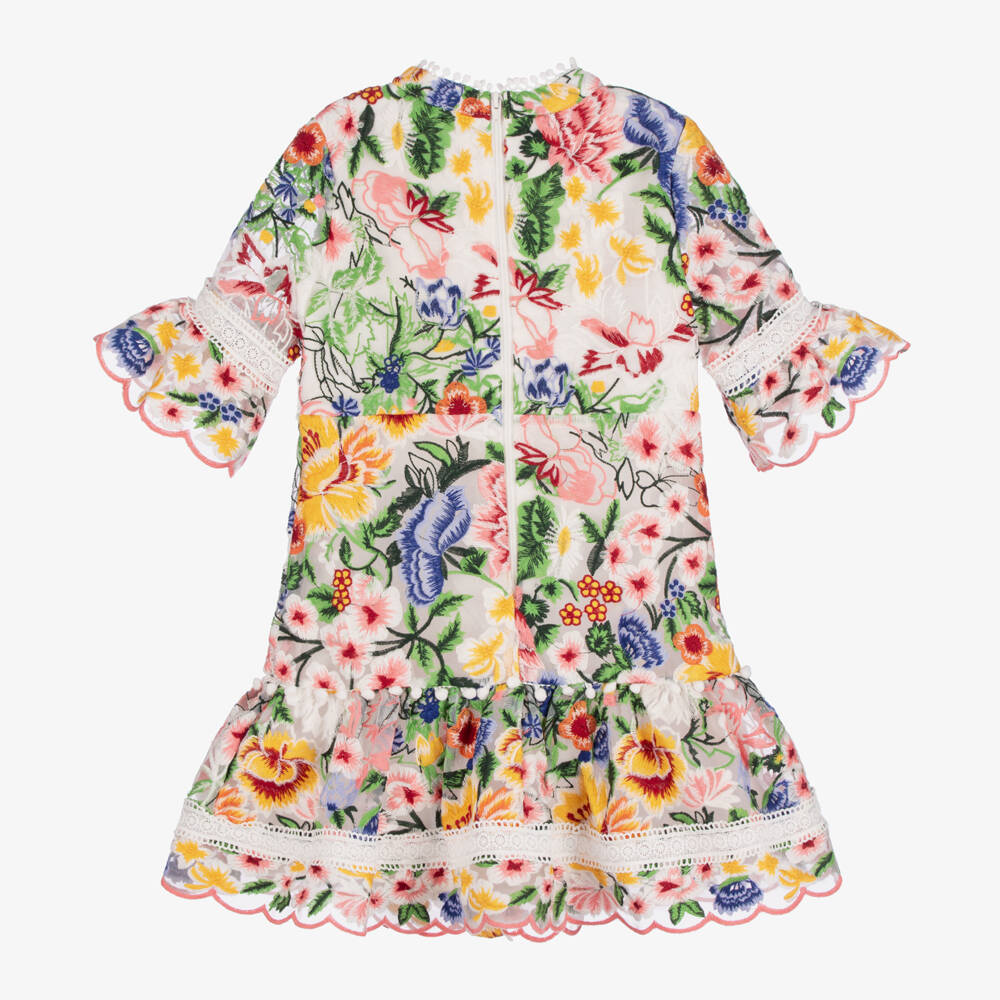 Marlo Kids-Girls Floral Organza Embroidered Dress | Childrensalon Outlet