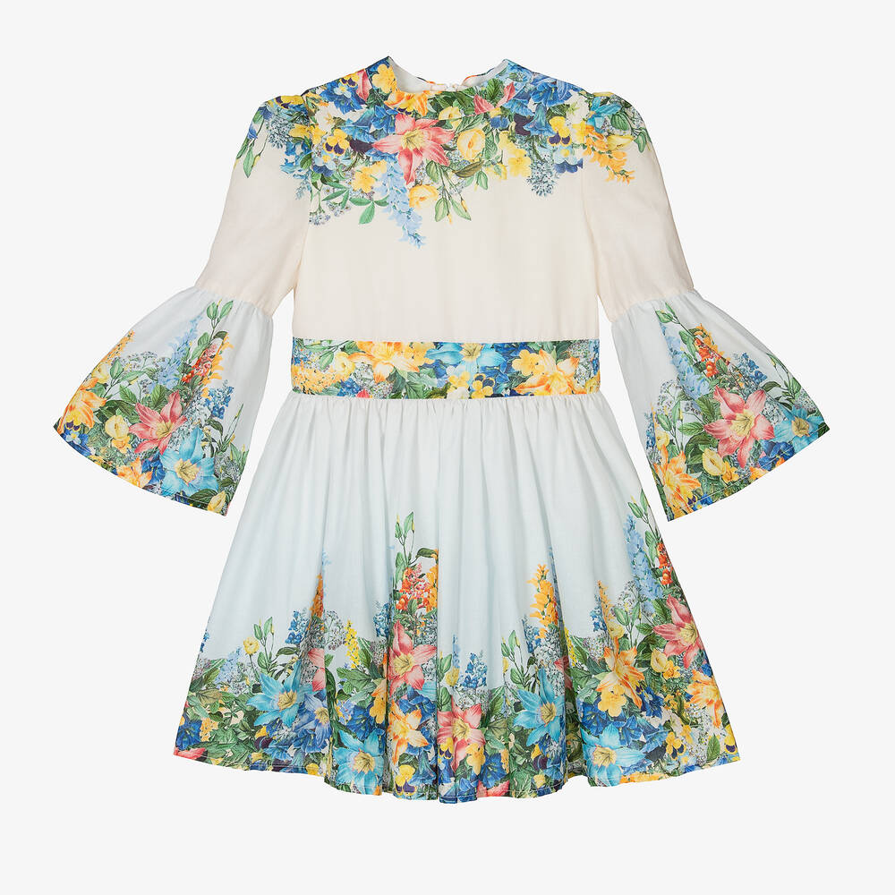 Marlo Kids-Girls Floral Print Cotton Dress | Childrensalon Outlet