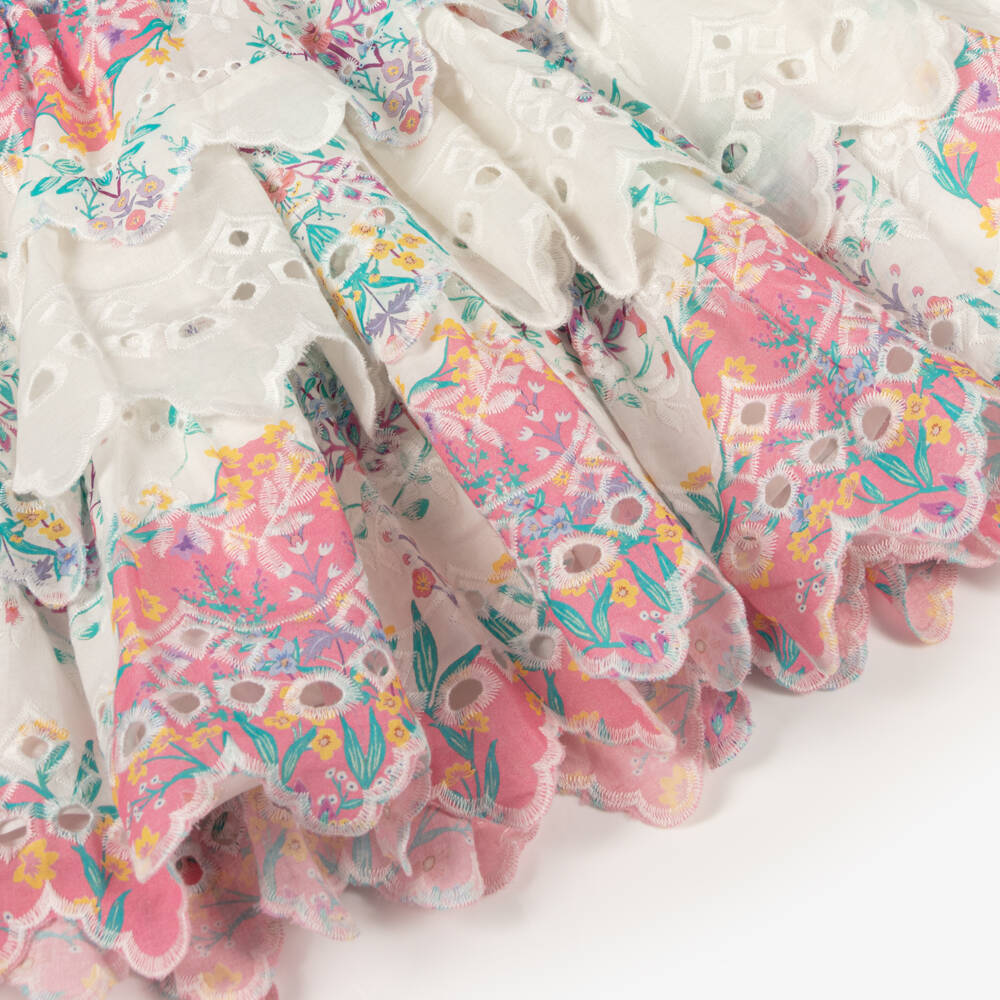 Marlo Kids-Кремовое платье с цветочной вышивкой для девочек | Childrensalon Outlet